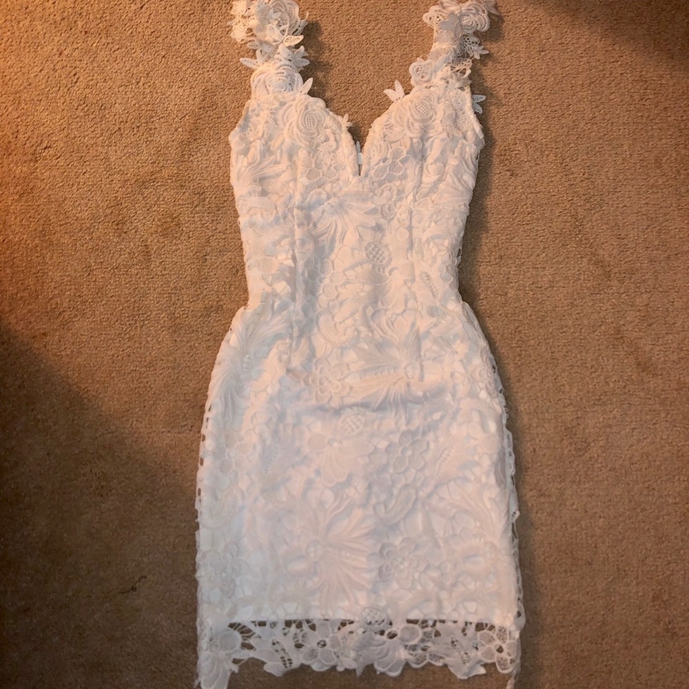 Lulu's White Lace Mini Dress